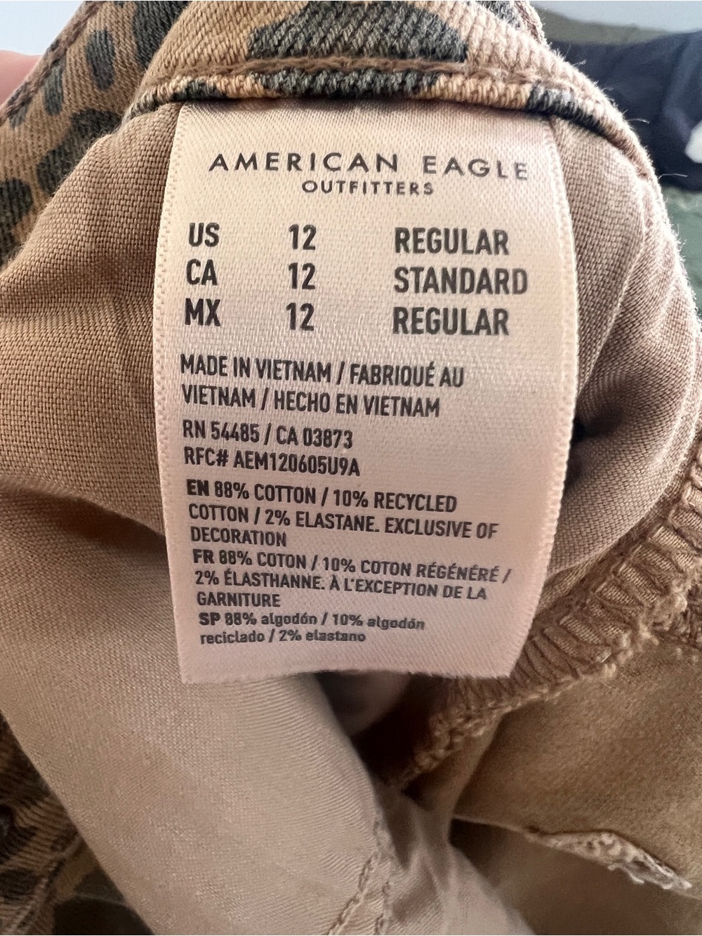 American Eagle Outfitters Leopard Print Straight Leg Jeans - Brown/Black - Picture 4 of 4